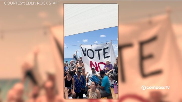 CPR protest: Cruise port at Eden Rock