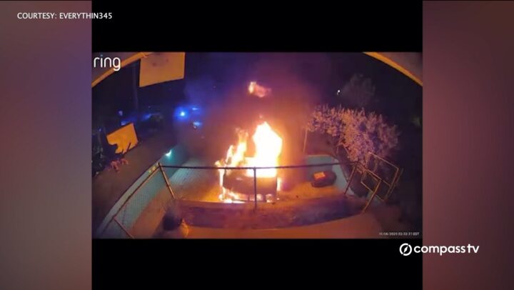 Van of former candidate set on fire