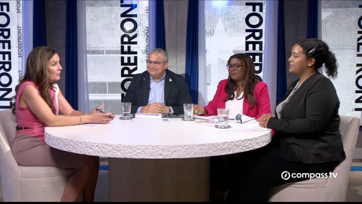 Forefront – Acting Governor Franz Manderson and Acting Deputy Governor Gloria McField-Nixon