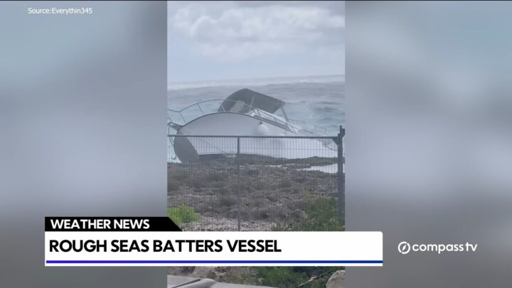 Waves batter vessel